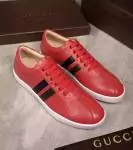 man gucci chaussures habillees classiques cuir red two line